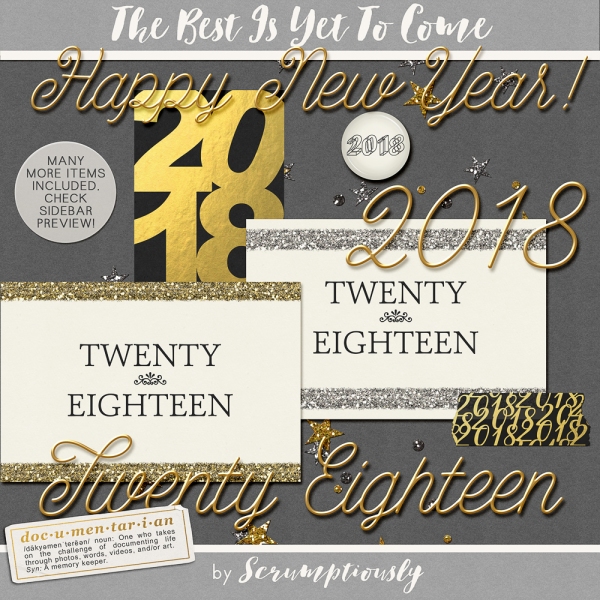 Best Is Yet To Come 2018 digital scrapbook, project life, pocket scrapping kit by Scrumptiously at Pixel Scrapper