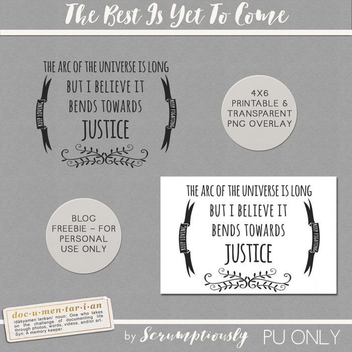 Freebie MLK printable from The Best Is Yet To Come 2018 digital scrapbook, project life, pocket scrapping kit by Scrumptiously at Pixel Scrapper