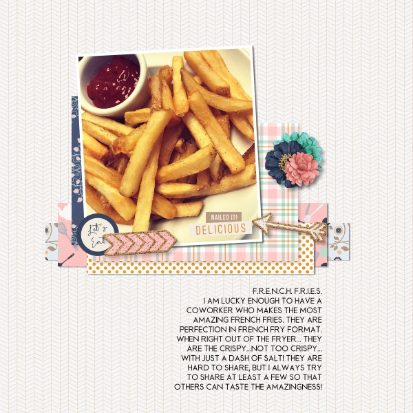 French Fries by Emily Silverman using Cozy Kitchen kit for Project Life, pocket scrapping, digital scrapbooking by Scrumptiously at Pixel Scrapper